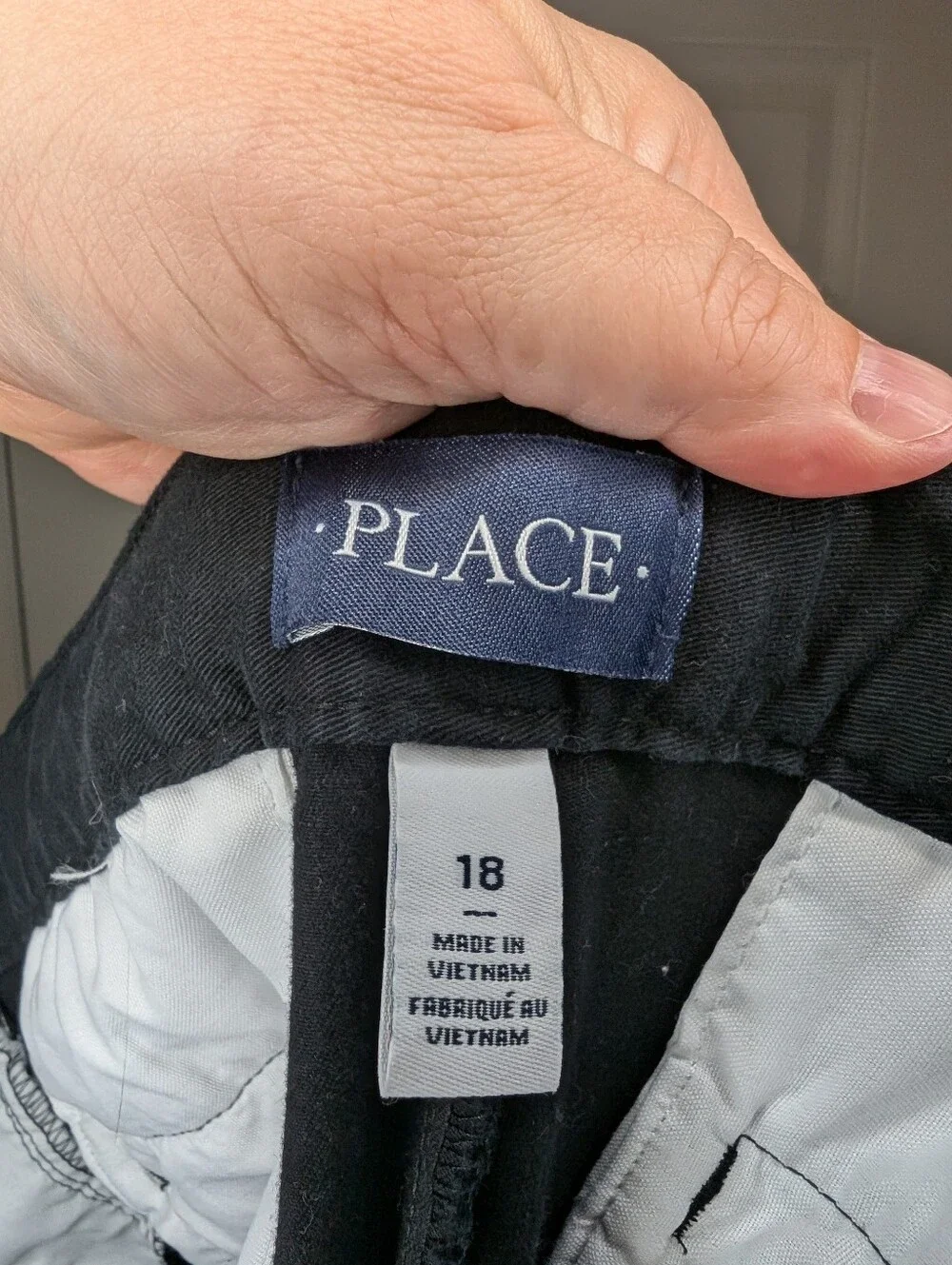 Place Big Boys Size 18 Black Chino Pants Adjustable Waist